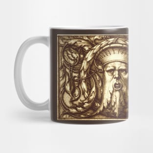 Green Man Renaissance Engraving Sepia Mug